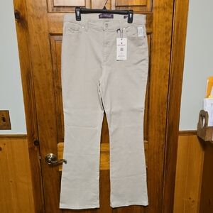 Beige Straight-Leg Pants with Tags